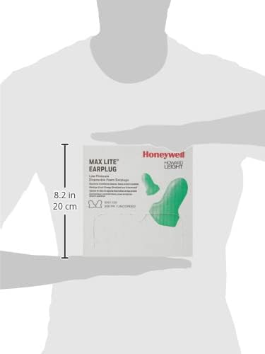 Honeywell Howard Leight Bouchons d'oreille Max Lite à usage unique, SNR 34 (200 paires individuelles)