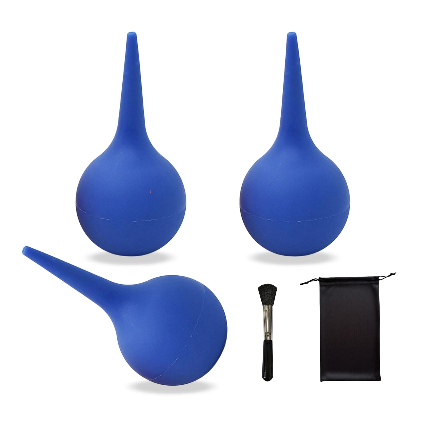 JOIYHY 3pcs Poires Lavement d'Oreilles Bleu pour Adults, Enfants et Bébés - Éliminer les Bouchons de Cérumen Silicone 60