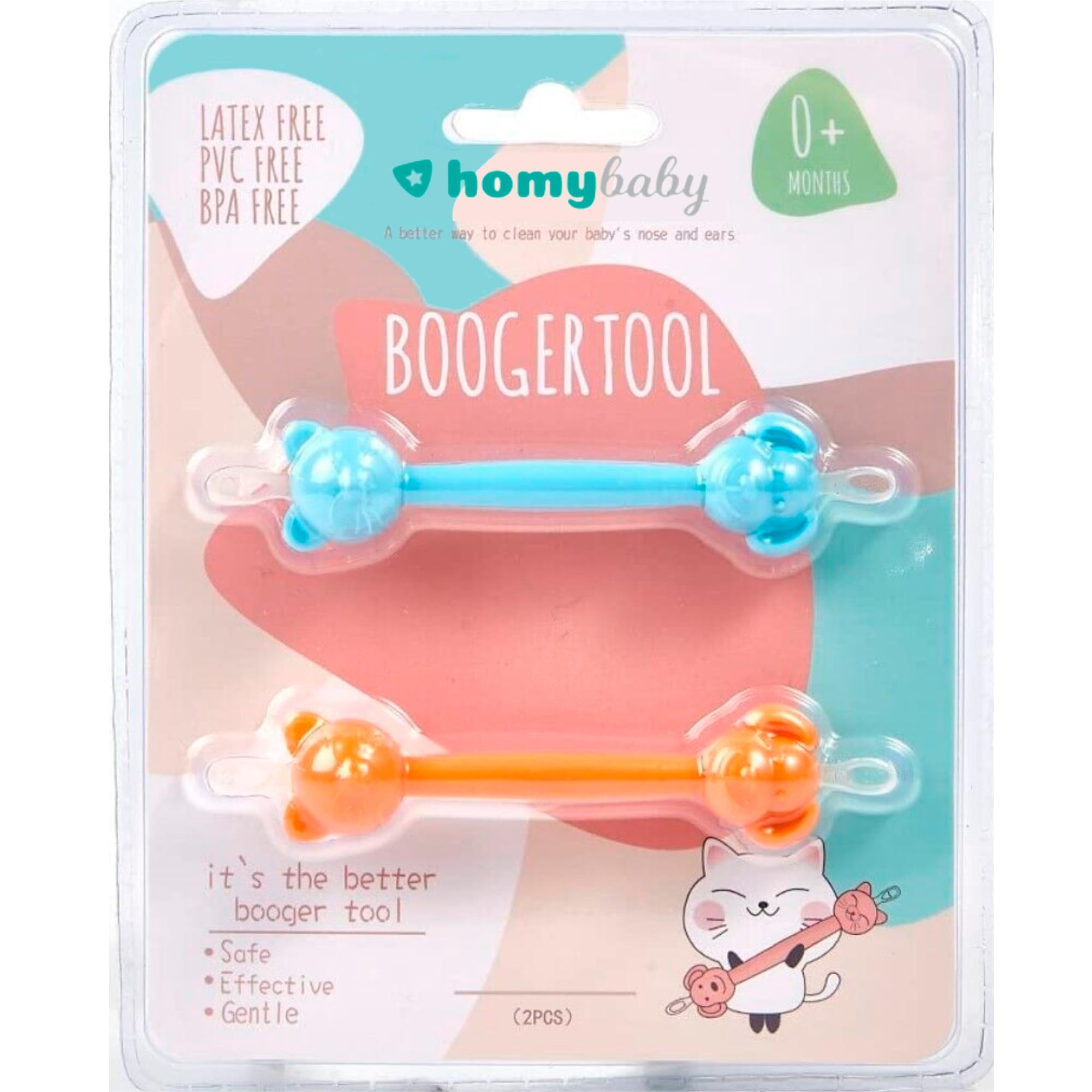 HOMYBABY® Nettoyeur Nasal et Auriculaire pour Bébés - 2 Pinces à Crottes de Nez Safes et Faciles à Utiliser pour Nettoya